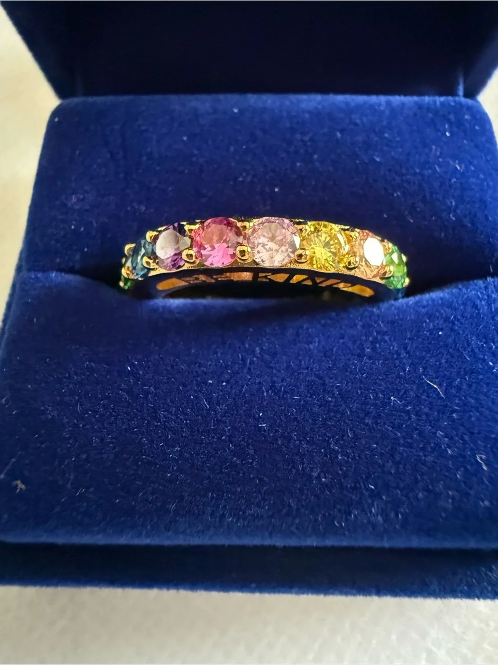 Kurt Geiger Rainbow Crystal Pavé Ring - Picture 2 of 4